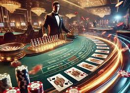 daya4d togel baccarat table with multiple camera angles